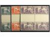 ** ESPAÑA. Ed. 257/61 y 263. 5, 10, 15, 25, 30 y 50 cts. Blo
