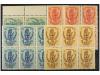 ** ESPAÑA. Ed. 851/54. Seis series en bloques, centrajes per