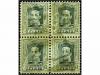 ** ESPAÑA. Ed. 315Bp. 15 cts. verde azul. Bloque de cuatro. 