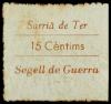ESPAÑA GUERRA CIVIL. SARRIA DE TER. SEGELL DE GUERRA. 5 cts.