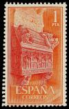 ** ESPAÑA. Ed. 1495. POBLET. 1 pta. naranja SIN EL COLOR CAR
