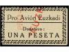 ESPAÑA GUERRA CIVIL. EUZKADI. PRO AVIÓN. 1 pta. negro (All. 