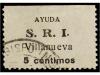 ESPAÑA GUERRA CIVIL. VILLANUEVA DEL ARZOBISPO. S.R.I. 5 cts.