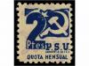 ESPAÑA GUERRA CIVIL. P.S.U. CUOTA MENSUAL. 1 pta. gris y 2 p