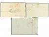 ¿ ESPAÑA. Ed. 1 (3). 1850. 6 cuartos negro. Tres cartas con