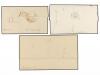 ¿ ESPAÑA: PREFILATELIA. 1850-54. PAMPLONA. Tres cartas con s