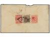 ✉ FILIPINAS. Ed. 55, 57, 58. 1880. MANILA a TUDELA. 2 ctvos.
