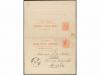 ✉ CUBA. Ed. 14E. 1896. HABANA a ALEMANIA. 3 ctvos. + 3 ctvos