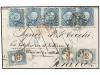✉ ARGENTINA. 1876. FRONTAL. BUENOS AIRES a GENOVA.15 ctvos. 