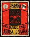 ESPAÑA GUERRA CIVIL. FALANGE ESPAÑOLA. 1 pta. multicolor, tr
