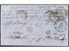 ✉ ITALIA. Sa. 4 + S14. 1863. PALERMO a ST. PETERSBURGO. 80 c