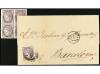 ✉ ESPAÑA. Ed. 98F. 1869. FALSOS POSTALES. MÁLAGA a BARCELONA