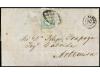 */° ✉ CUBA. Ant. 7F. FALSOS POSTALES. 1/2 real azul, FALSO P