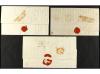 ✉ ITALIA ANTIGUOS ESTADOS. 1854-63. Conjunto de 3 cartas cir