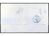 ✉ ESPAÑA. Ed. 73c (2). 1865. JEREZ a LONDRES. 2 reales gris 