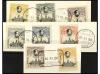 Δ ESPAÑA. Ed. 297/309. SERIE COMPLETA sobre seis fragmentos 