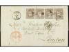 ✉ ESPAÑA. Ed. 109 (4). 1871. JEREZ a LONDRES. 200 mils. cast