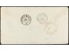 ✉ FRANCIA. Yv. 32, 37 (2). 1872. BOULOGNE a ADEN. 25 cts. az