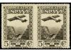 ** ESPAÑA. Ed. 650sph. 5 cts. castaño. PAREJA HORIZONTAL SIN