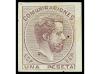 (*) ESPAÑA. Ed. 127s. 1 pta. lila sin dentar. PRECIOSO. Cert
