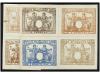 ESPAÑA: FISCALES. 1877. PÓLIZAS. ENSAYOS sobre papel cartuli