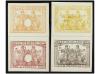 ESPAÑA: FISCALES. 1877. PÓLIZAS. ENSAYOS sobre papel cartuli