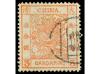 ° CHINA. Yv. 2B, Sc.8. 1883. Tres candarin rojo, papel grues