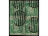 ° ESPAÑA. Ed. 26 (4). 5 reales verde. Bloque de cuatro, leve