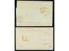 ✉ ESPAÑA. Ed. 6 (2). 1851. 6 cuartos, dos cartas con marcas 