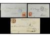 ✉ ESPAÑA. Ed. 48 (7). 1857-59. Siete cartas. 4 cuartos (5), 