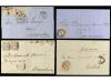 ✉ ESPAÑA. 1867-68. ISABEL II. Cuatro cartas con franqueos de