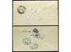 ✉ ESPAÑA. Ed. 700, 701. 1936. Dos cartas con preciosos franq