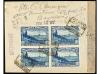 ✉ ESPAÑA. Ed. 763 (2), 757 (4). 1938. BARCELONA a FRANCIA. 1