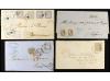 ✉ ESPAÑA. 1860-1880. Conjunto de cartas con diversos franque