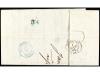 ✉ ESPAÑA. Ed. 59FP. 1863. 12 cuartos azul FALSO POSTAL (Grau