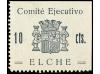 * ESPAÑA GUERRA CIVIL. ELCHE. 5 c. rojo y 10 c. verde. Comit