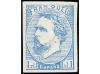 * ESPAÑA. Ed. 156, (*) 158. 1 real azul, pliegue horizontal 