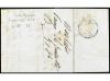 ✉ ESPAÑA: PREFILATELIA. 1847. Sobrescrito a PARÍS. Marca P.P