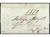 ✉ ESPAÑA. Ed. 106, 107, 108, 109. 1872. MÁLAGA a NEW YORK. 2