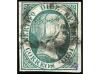 ° ESPAÑA. Ed. 11. 10 reales verde. Dos ejemplares, uno marge