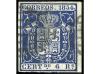 ° ESPAÑA. Ed. 24/7. 6 cuartos rosa (1), 2 reales rojo (3), 5