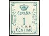 * ESPAÑA. Ed. 291H. 1 c. verde, habilitación C.U.P.P. (2 sel