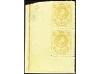 ** ESPAÑA. Ed. 271 (2). 15 cts. amarillo. Pareja vertical co