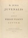 1761. LIBRO. (LITERATURA CLÁSICA). DECIO JUNIO, JUVENAL:. JU