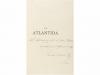 1878. LIBRO. (BIBLIOFILIA). VERDAGUER, JACINTO:. LA ATLANTID
