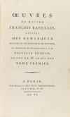 1794. LIBRO. (LITERATURA FRANCESA). RABELAIS, FRANÇOIS:. OEU