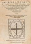 1576. LIBRO. (DERECHO CATALÁN). CAPITOLS DELS DRETS Y ALTRES