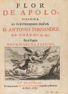 1665. LIBRO. (LITERATURA). BARRIOS, MIGUEL DE:. FLOR DE APOL