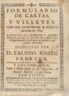 1728. LIBRO. (EPISTOLOGRAFÍA). PEREYRA, FAUSTO JOSÉ:. FORMUL