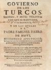 1693. LIBRO. (HISTORIA). FABRO DE NOVI, F. MIGUEL:. GOVIERNO